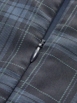 Checked Pleated Zipper Tank Dress