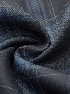Checked Pleated Zipper Tank Dress