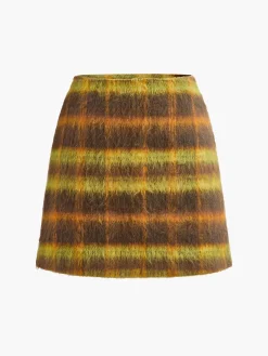 Checked Tweed Mini Skirt