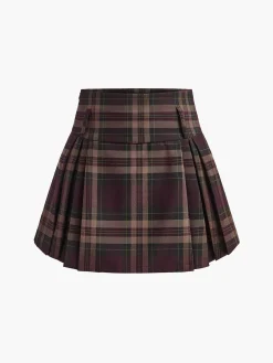 Checked Zipper Mini Skirt