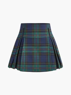 Checked Zipper Mini Skirt