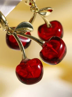 Cherry Stud Drop Earrings