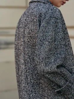 Chevron Pockets Long Coat