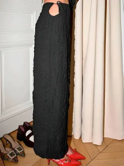 Chic Knotted Cutout Drawstring Skirt Set