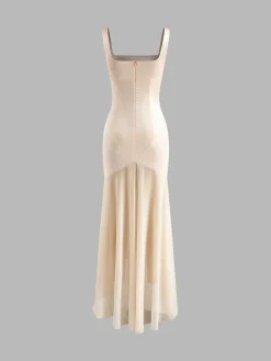 Chiffon Panel Cozy Tank Dress