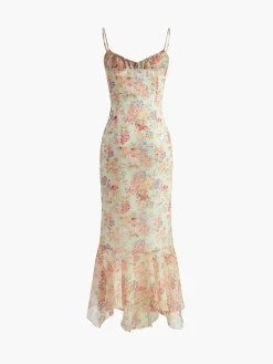 Chiffon Ruffle Cami Floral Dress