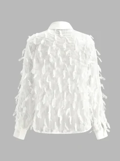 Chiffon Tassel Polo Shirt