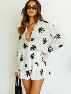 Chill Life Plant Print Shorts Set