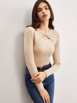 Chinese Knot Cutout Sweater
