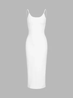 Classic Open Back Midi Dress
