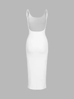 Classic Open Back Midi Dress
