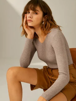 Clouds Ribbed Pullover Sweater
