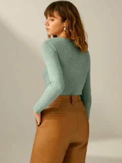 Clouds Ribbed Pullover Sweater