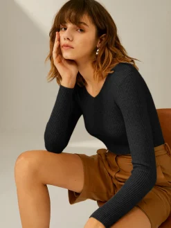 Clouds Ribbed Pullover Sweater