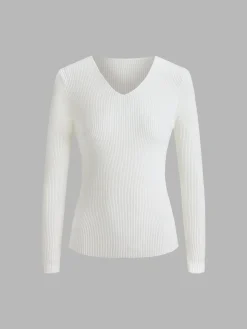 Clouds Ribbed Pullover Sweater