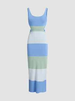 Coastal Air Open Back Long Dress