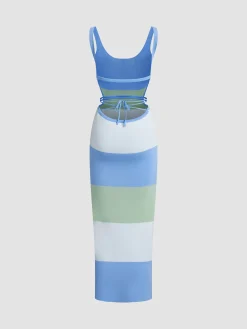 Coastal Air Open Back Long Dress