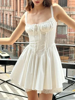 Coastal Cowgirl Lace Trim Corset Short Dress