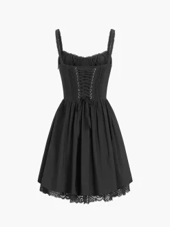 Coastal Cowgirl Lace Trim Corset Short Dress