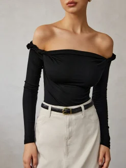 Cold Shoulder Plain T-Shirt