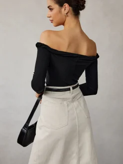 Cold Shoulder Plain T-Shirt
