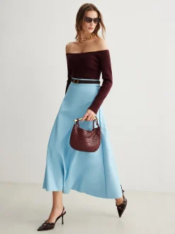 Cold-Shoulder Skinny Sweater