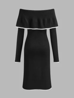 Cold-Shoulder Sweater Dress