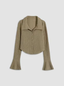 Collared Button Up Knit Shirt