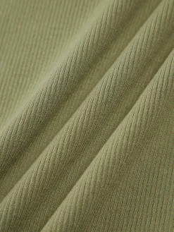 Collared Ribbed Square Neck Short Dress