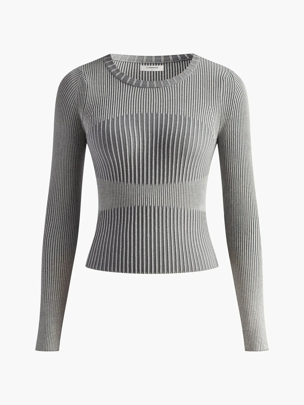 Color block Crew Neck Knit Top