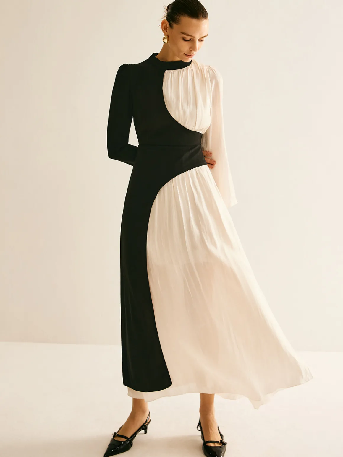 Color Block Drawstring Dress