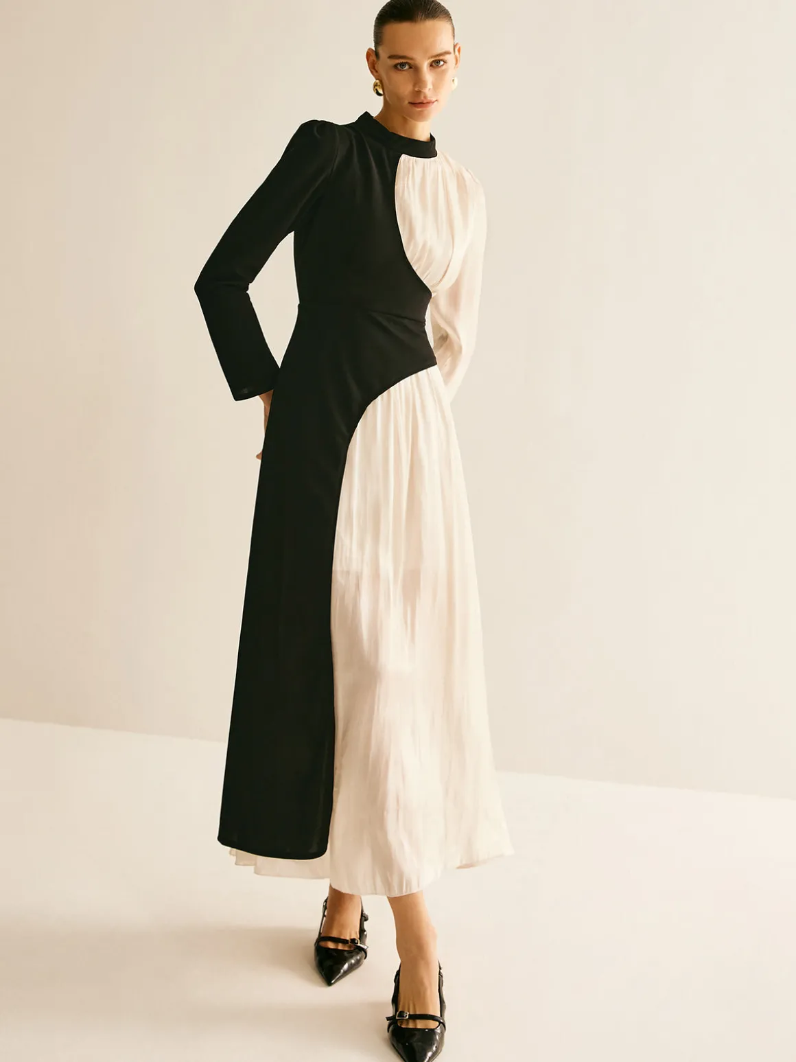 Color Block Drawstring Dress