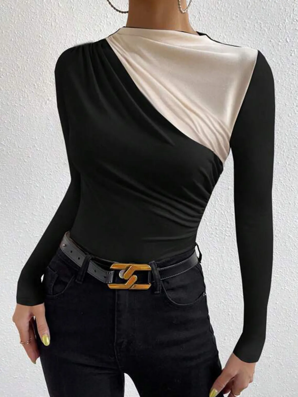 Color Block Long Sleeve T-Shirt