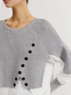 Color Block Panel Knit Top