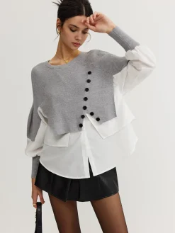Color Block Panel Knit Top