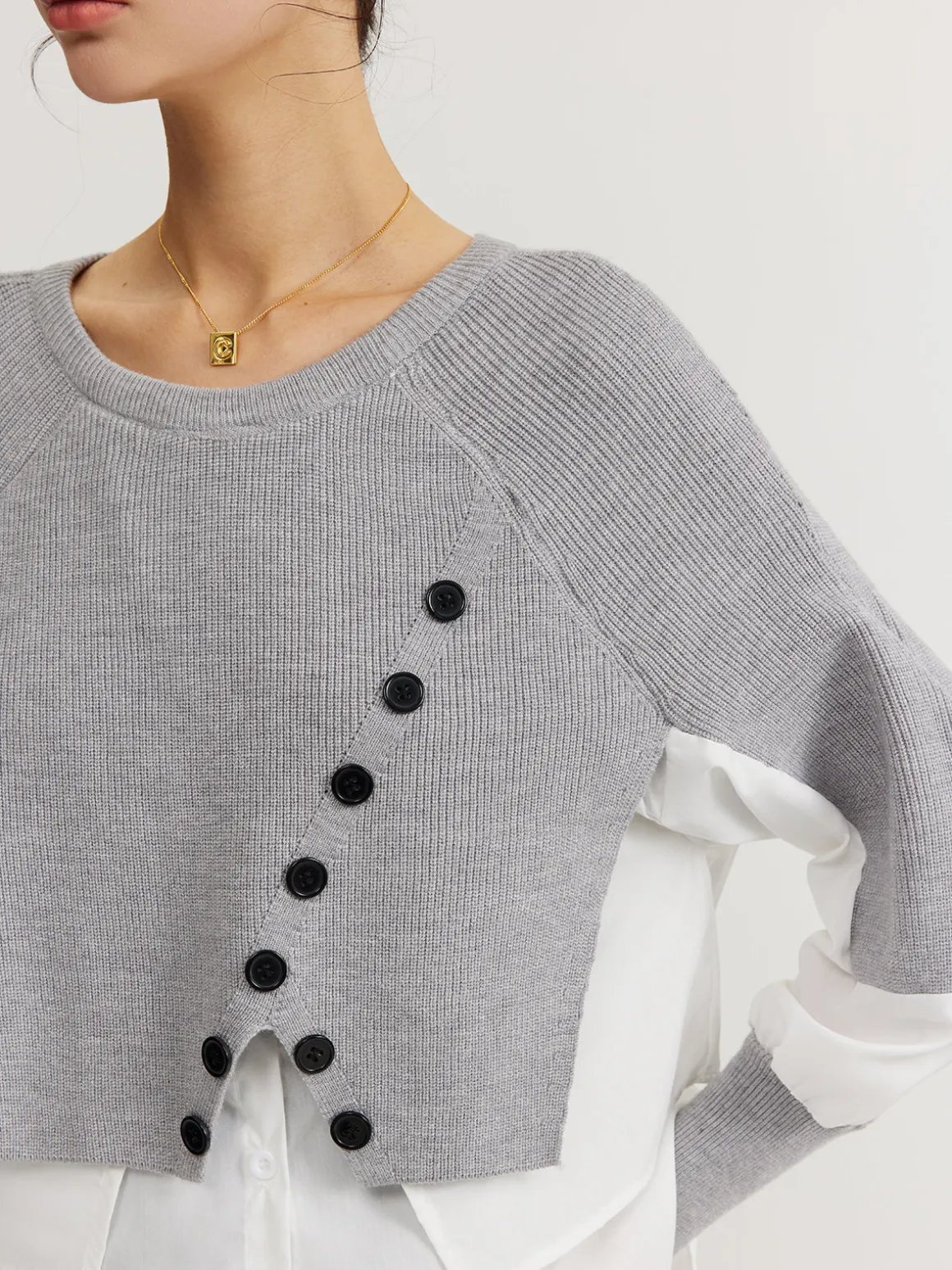 Color Block Panel Knit Top