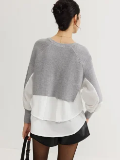 Color Block Panel Knit Top