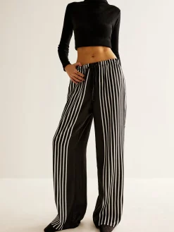 Color Block Pinstripe Lapel Pants Set