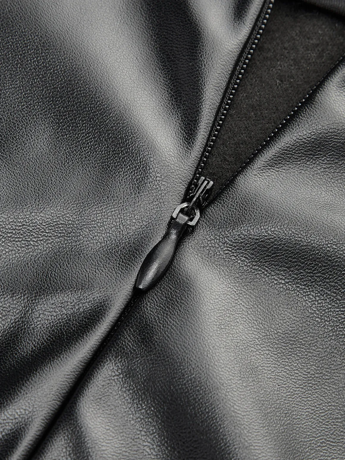 Color Block Pleated Faux Leather Panel Skirt