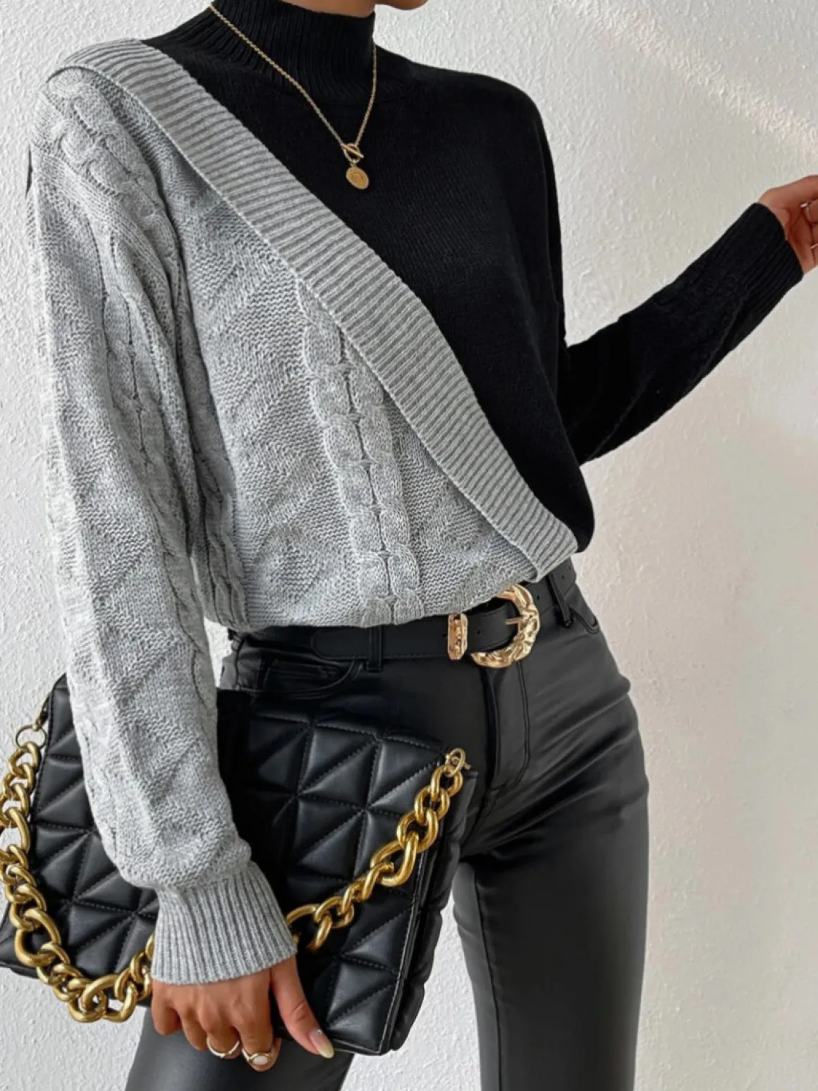 Color Block Pullover Sweater