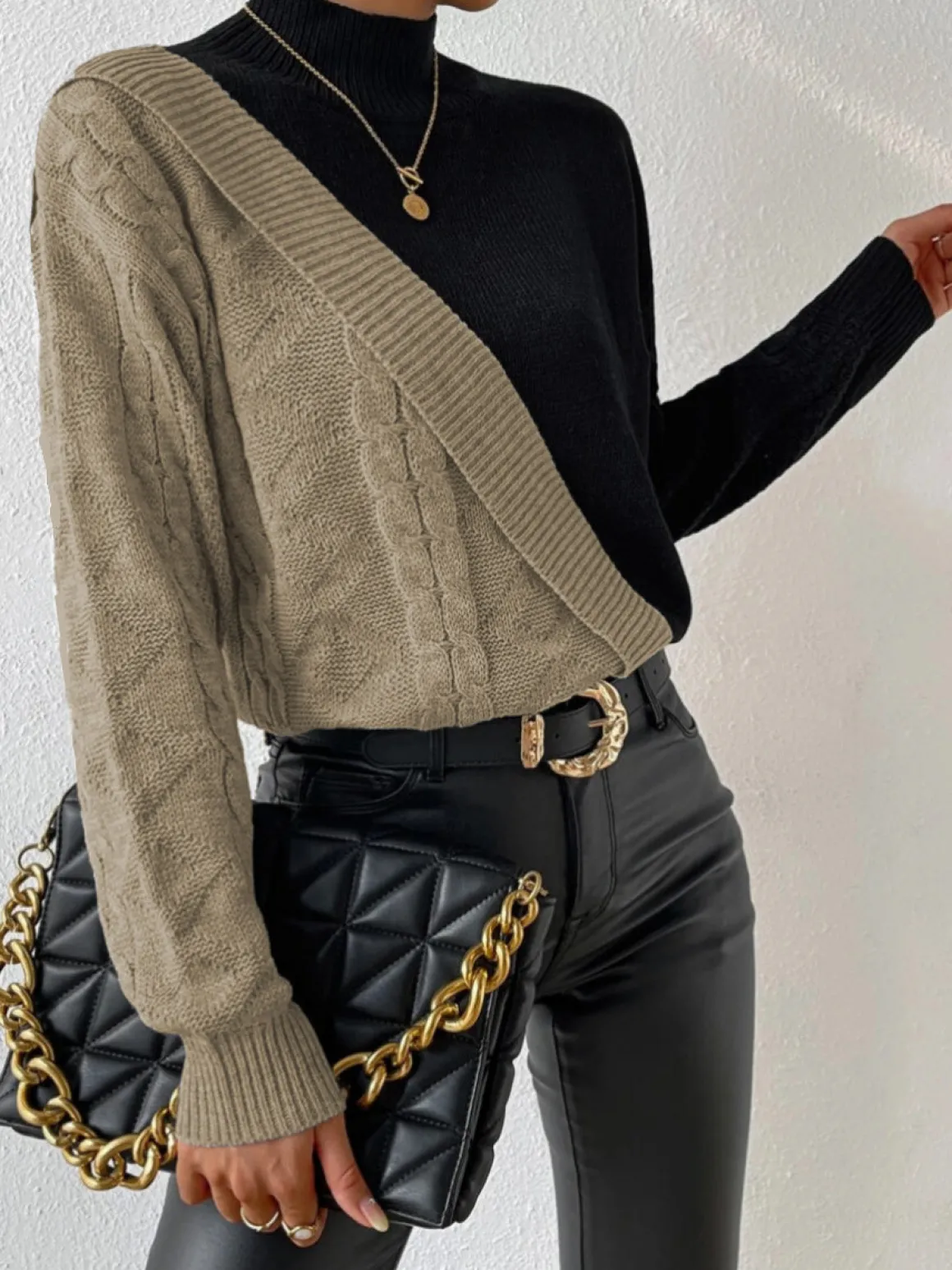 Color Block Pullover Sweater
