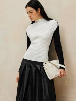 Color Block Ribbed Knit Top