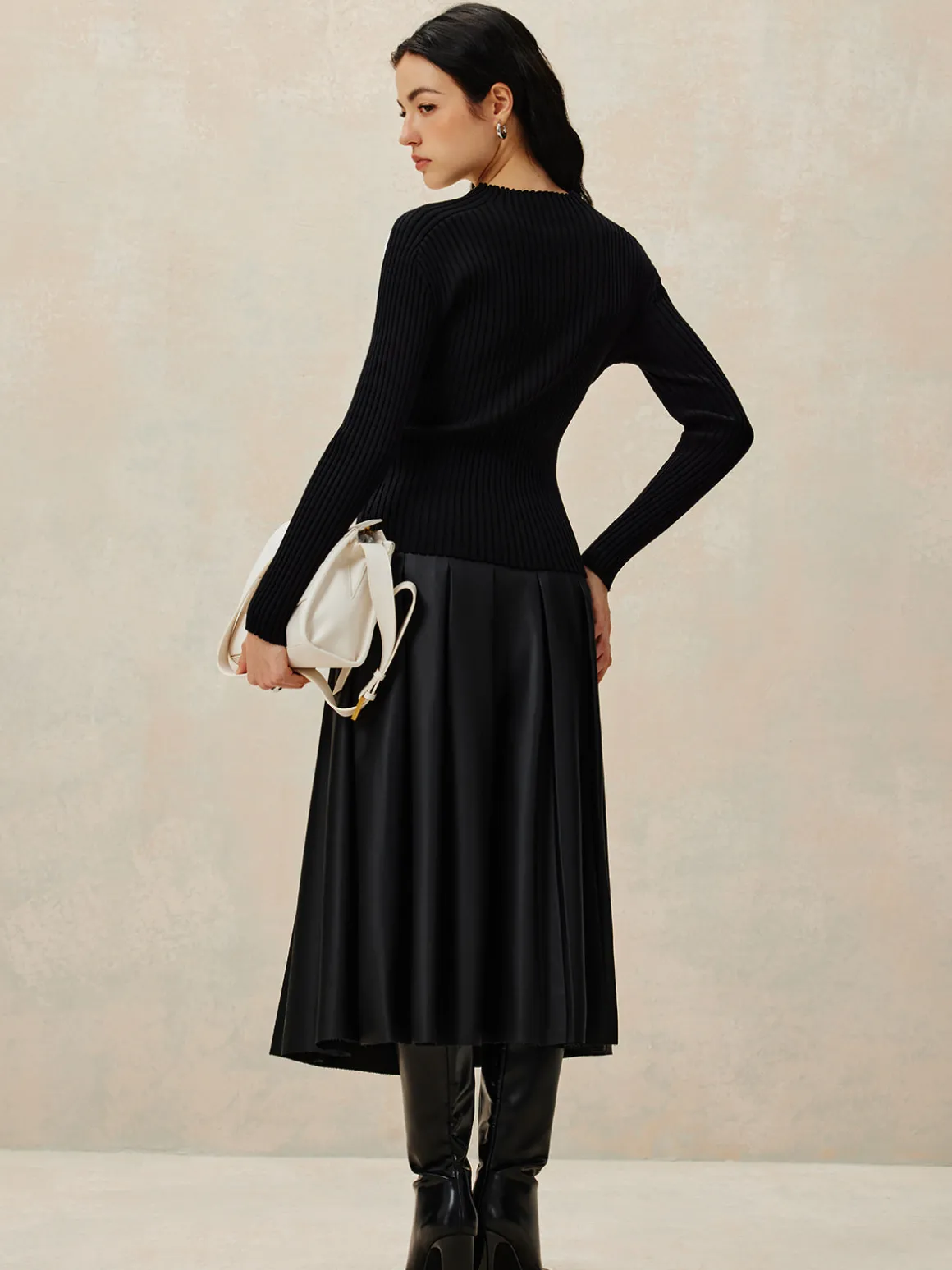 Color Block Ribbed Knit Top