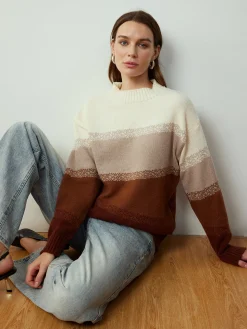 Color Block Shift Pullover Sweater