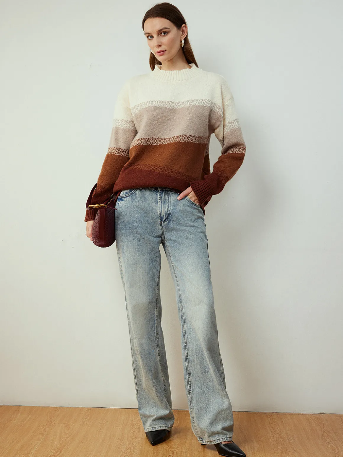 Color Block Shift Pullover Sweater