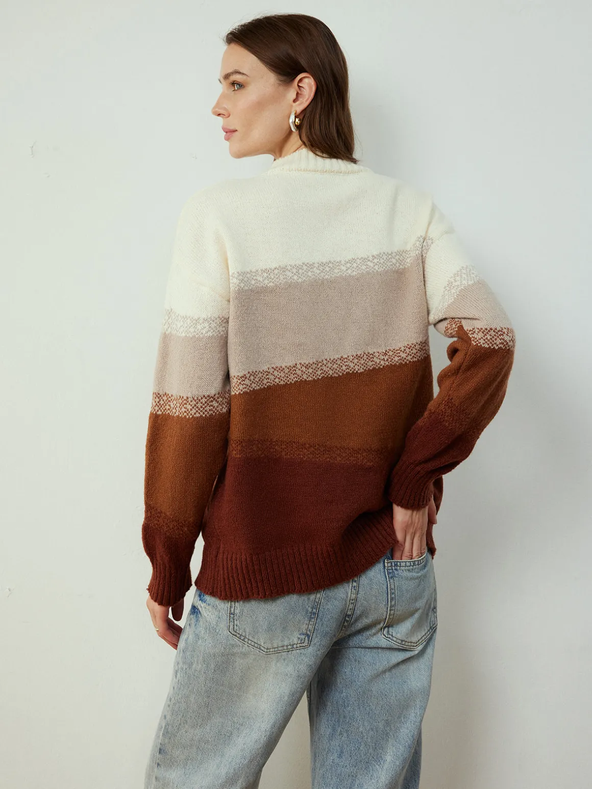 Color Block Shift Pullover Sweater