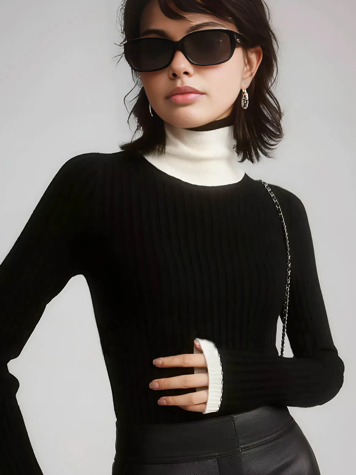 Color Block Slim Cozy Sweater