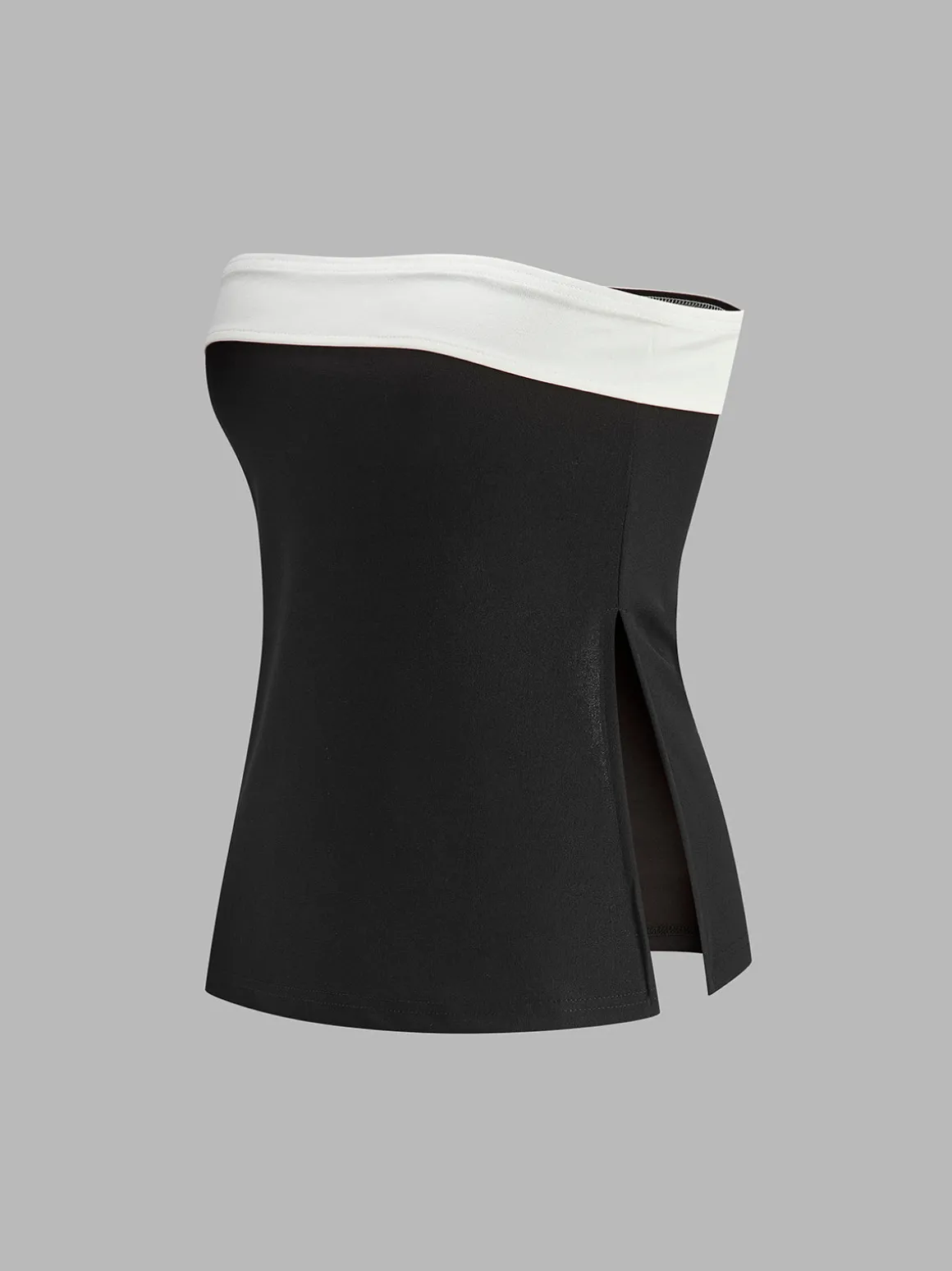 Color Block Split Strapless Corset