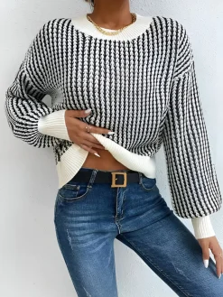 Color Block Striped Knit Top