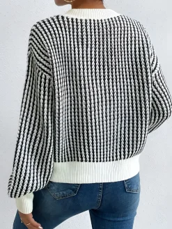Color Block Striped Knit Top